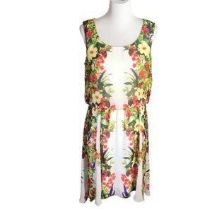 Rabbit Rabbit Rabbit Women's Dress Size 10 Midi Sleeveless Floral Hi Low Lined